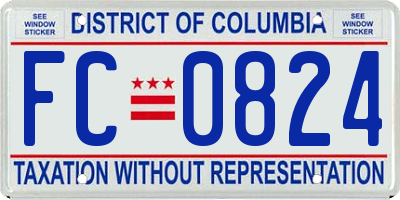 DC license plate FC0824