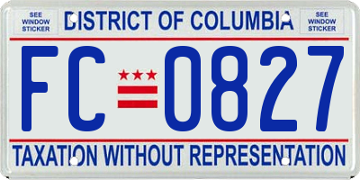 DC license plate FC0827