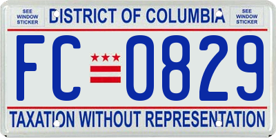 DC license plate FC0829