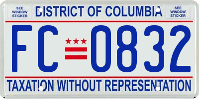 DC license plate FC0832