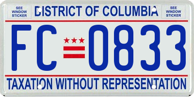 DC license plate FC0833