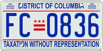 DC license plate FC0836