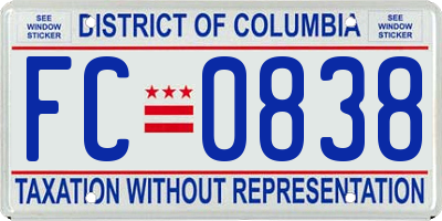 DC license plate FC0838