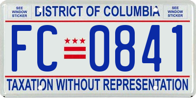 DC license plate FC0841