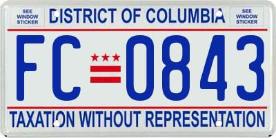 DC license plate FC0843