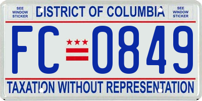 DC license plate FC0849