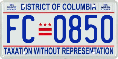 DC license plate FC0850