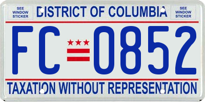 DC license plate FC0852