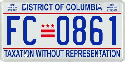 DC license plate FC0861