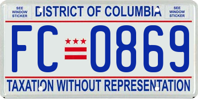 DC license plate FC0869