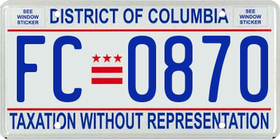 DC license plate FC0870