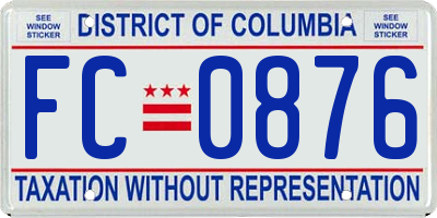 DC license plate FC0876