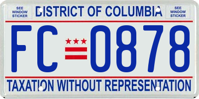 DC license plate FC0878