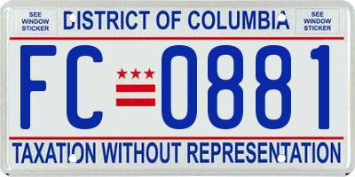 DC license plate FC0881