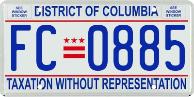 DC license plate FC0885