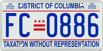 DC license plate FC0886