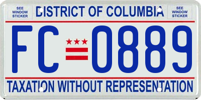 DC license plate FC0889