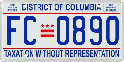 DC license plate FC0890