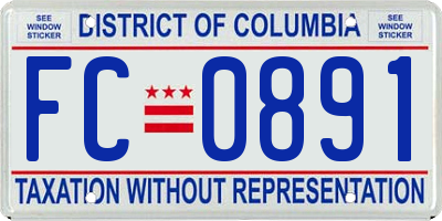 DC license plate FC0891