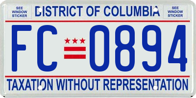 DC license plate FC0894