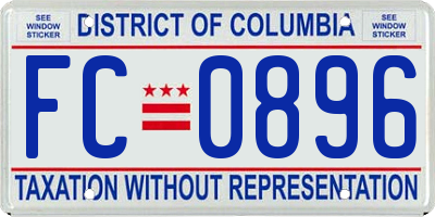 DC license plate FC0896