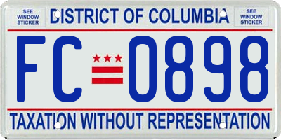 DC license plate FC0898