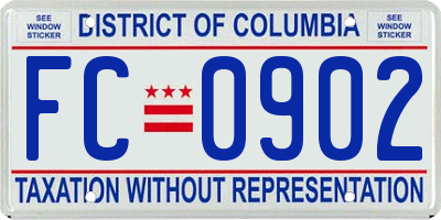 DC license plate FC0902