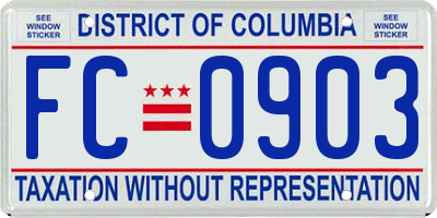 DC license plate FC0903