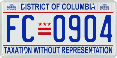 DC license plate FC0904