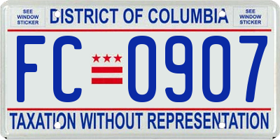 DC license plate FC0907