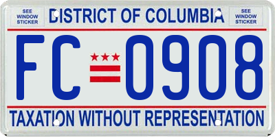 DC license plate FC0908