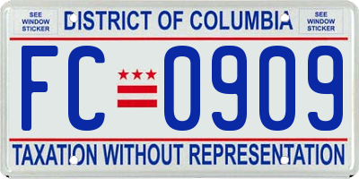 DC license plate FC0909