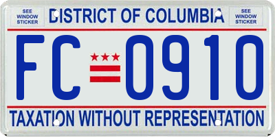 DC license plate FC0910