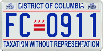 DC license plate FC0911