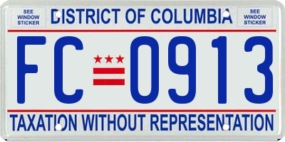 DC license plate FC0913