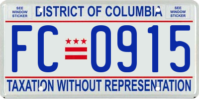 DC license plate FC0915