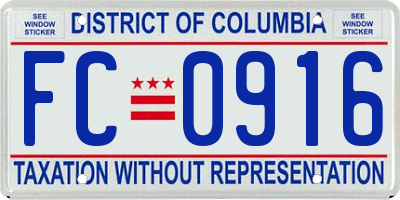 DC license plate FC0916