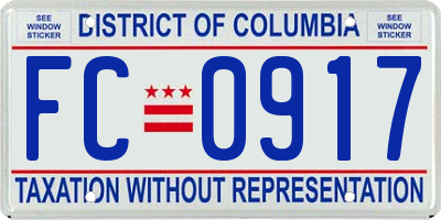 DC license plate FC0917