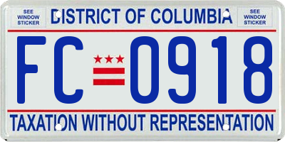 DC license plate FC0918