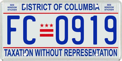 DC license plate FC0919