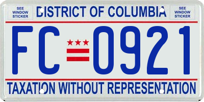 DC license plate FC0921