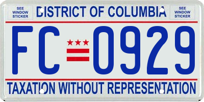 DC license plate FC0929