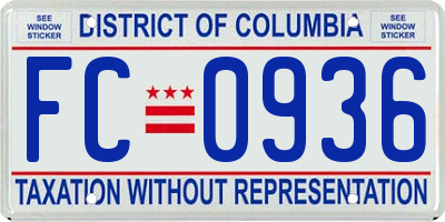 DC license plate FC0936