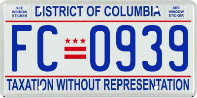 DC license plate FC0939