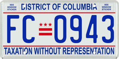 DC license plate FC0943