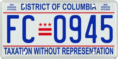 DC license plate FC0945