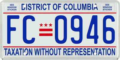 DC license plate FC0946