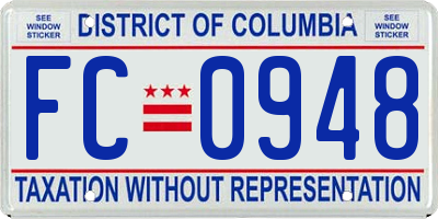 DC license plate FC0948