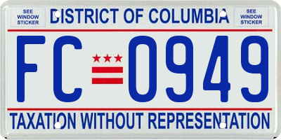 DC license plate FC0949