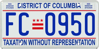 DC license plate FC0950